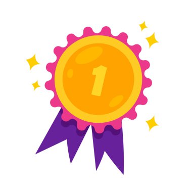 Beyaz arka planda izole edilmiş birincilik ödülünün resmi..