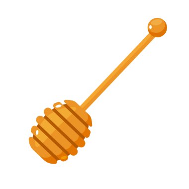 Beyaz Arkaplan Tatlı Bal Arkasında İzole Edilmiş Bal Dipçiğinin Vector Çizgi Filmi Çizimi, Paketleme İçin Doğal Gıda Simgesi, Organik Ürünler, Mutfak Tasarımı, Arıcılık, Sağlık vb..