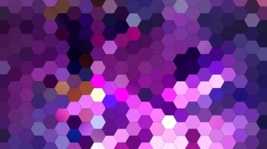 Geometrik bal peteği desenli ve pikselli desenli 4K soyut altıgen mozaik arka plan. Kopyalama alanı olan modern dijital arkaplan, markalaşma, web siteleri, sunumlar, uygulamalar, reklamlar, duvar kağıtları ve gelecekteki tasarım projeleri için ideal.