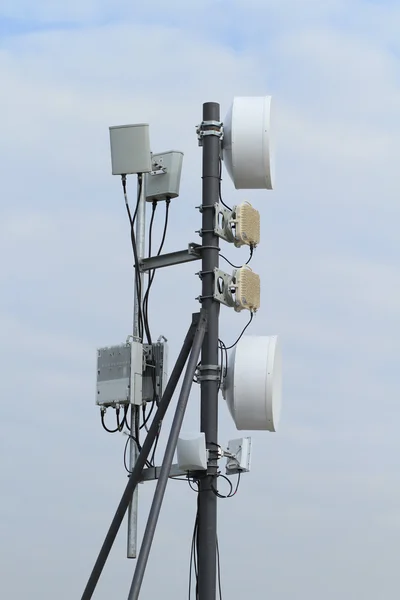 Antenna equipment with blue sky background — Stock Photo, Image