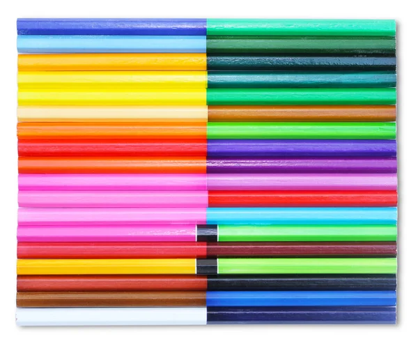 Colored pencils on white background — Stock Photo, Image