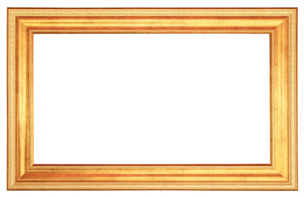 Золота рамка ізольована на білому тлі — стокове фото