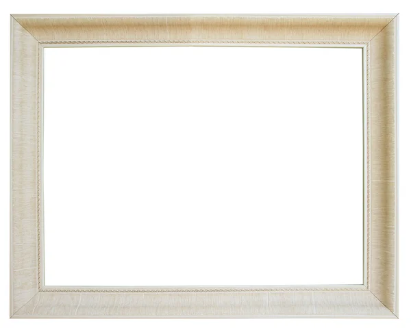 Bílý dřevěný rám izolované na bílém pozadí — Stock fotografie