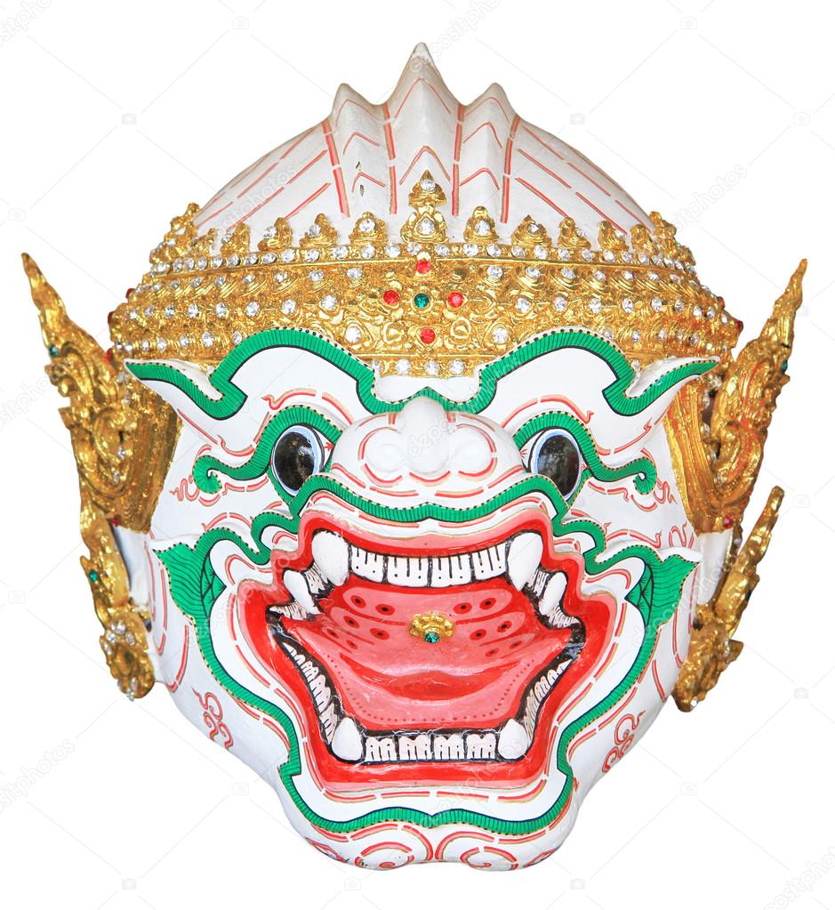 Hanuman mask in Thai classical style of Ramayana story isolated on white  background Stock Photo by ©drpnncpp 117104266