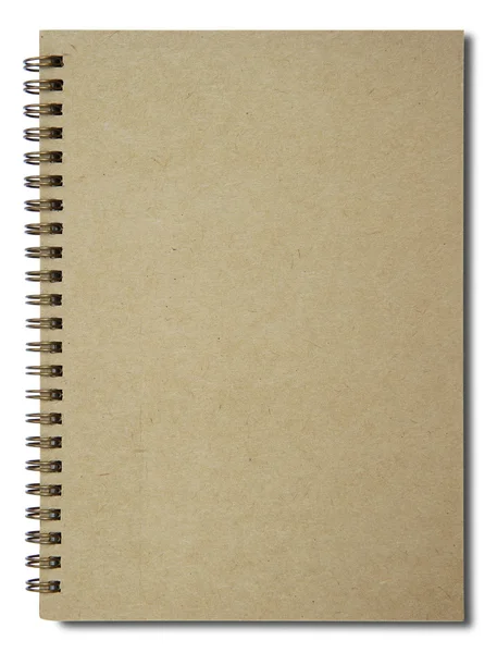 Caderno marrom isolado no fundo branco — Fotografia de Stock