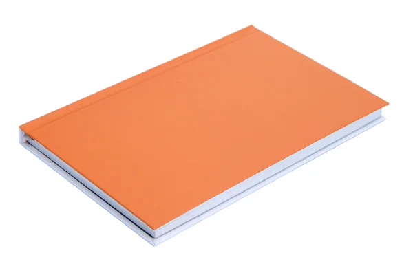 Carnet orange isolé sur fond blanc — Photo