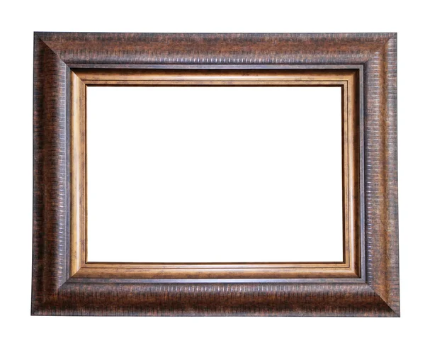 Dřevěný rám izolované na bílém pozadí — Stock fotografie
