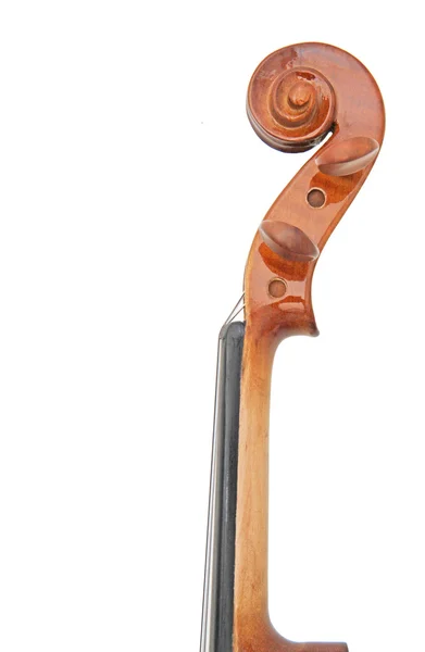 Violin peg and scroll — Stock Photo, Image
