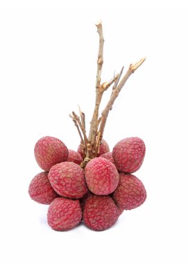 Lychee beyaz arkaplanda izole edildi