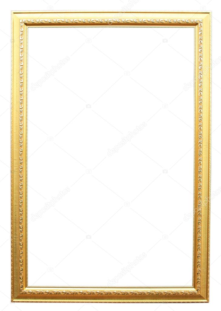 Vintage golden frame with blank space isolated