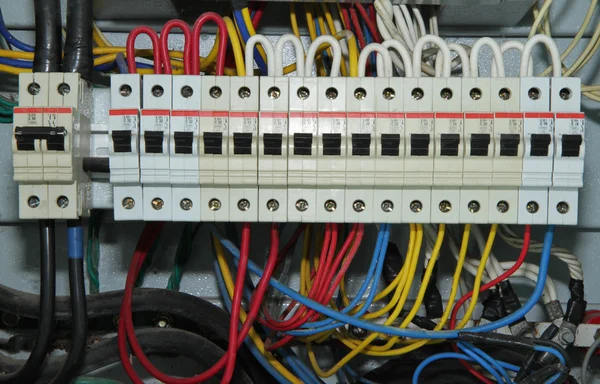 Panel sterowania z Wyłączniki różnicowo prądowe — Zdjęcie stockowe