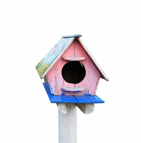 Maison d'oiseau en bois coloré — Photo