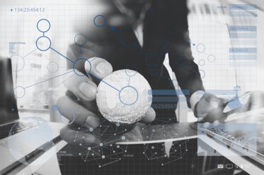 doku dünya digi ile gösterilen işadamı el yakın çekim
