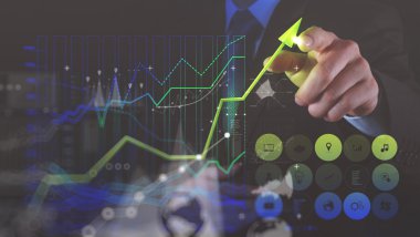 sanal grafik çizim işadamı çift pozlama fotoğraf 