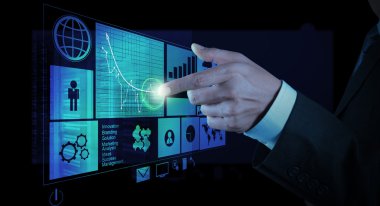 yeni modern bilgisayar ve iş s çalışma iş adamı el