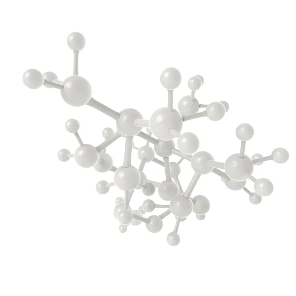 Molécule blanche 3d sur fond blanc — Photo
