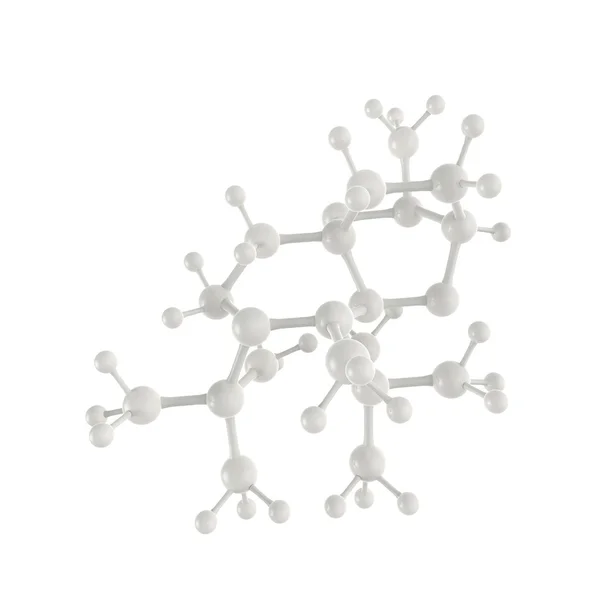 Molekula bílá 3d na bílém pozadí — Stock fotografie