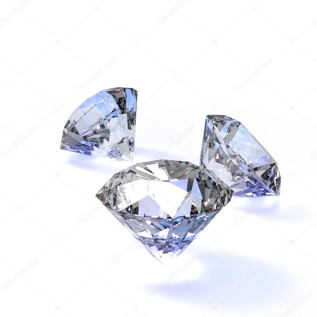 Diamonds 3d in composition as concept