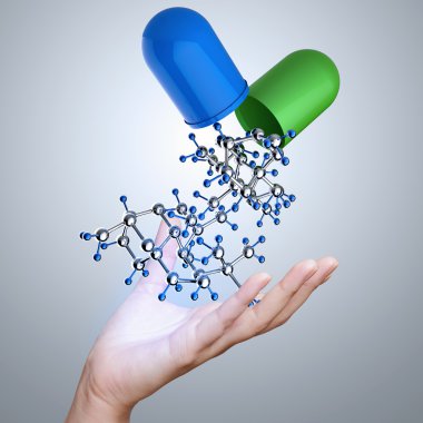  kapsül pill ve molekül ile tıbbi kavram olarak el