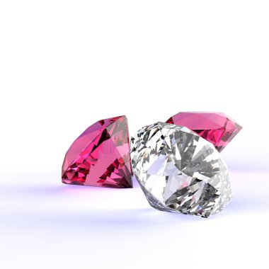 3D kompozisyon Beyaz elmas 