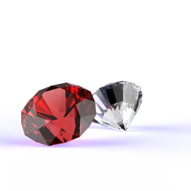 3D kompozisyon Beyaz elmas 