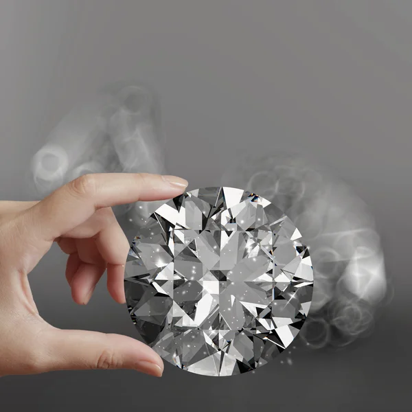 Hand holding 3d diamond — Stock Photo, Image