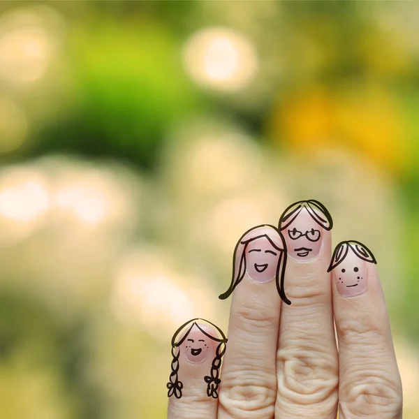 Δάχτυλο ευτυχισμένη οικογένεια — Φωτογραφία Αρχείου