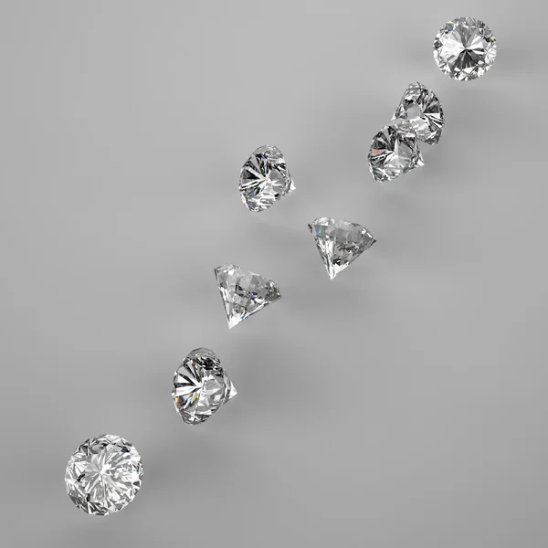 Diamantes 3d composição — Fotografia de Stock