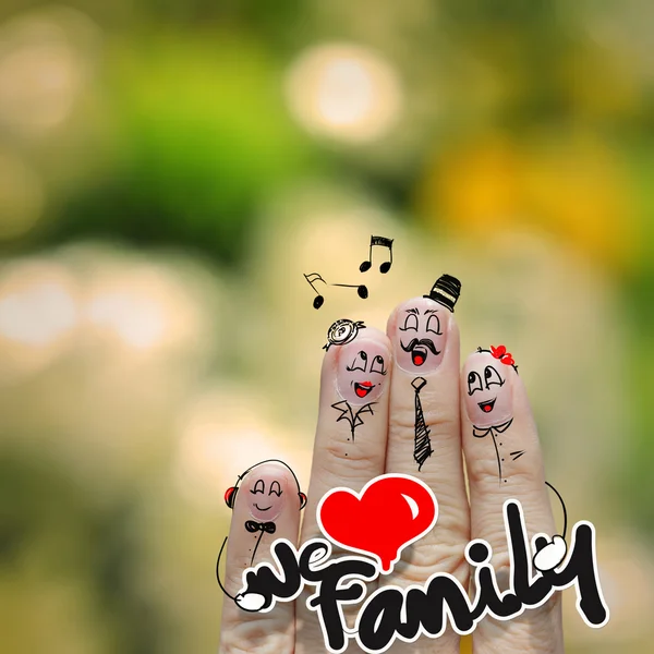 Семья счастливых пальцев — стоковое фото