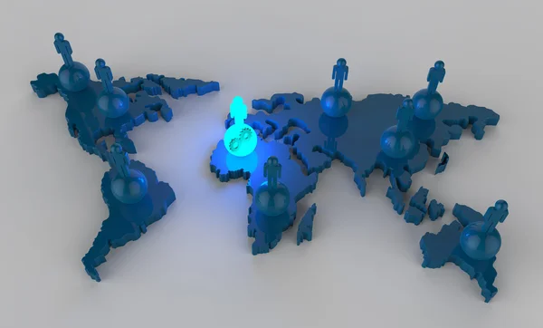 3D światła rośnie ludzki sieci społecznej — Zdjęcie stockowe