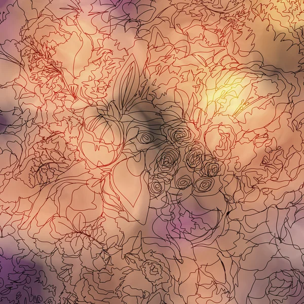 手描き抽象の花 — ストック写真