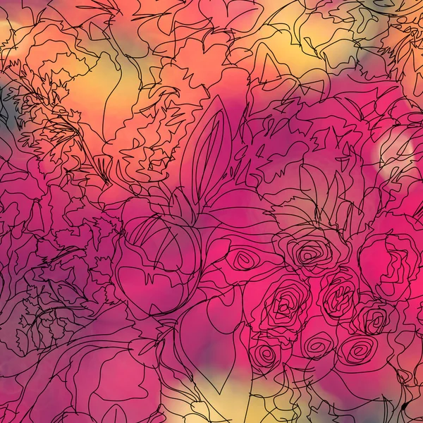 手描き抽象の花 — ストック写真