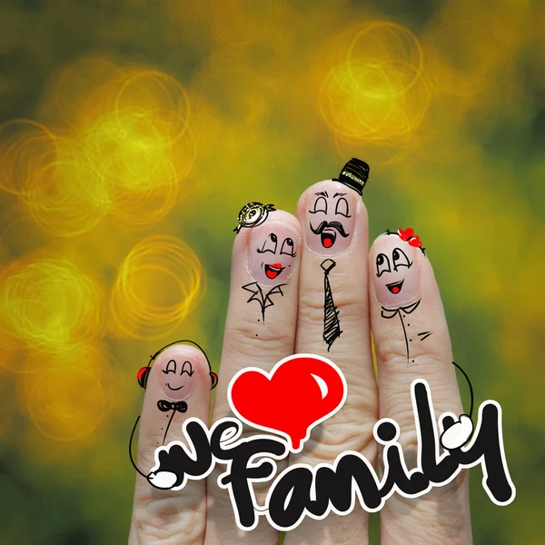 Familie der glücklichen Finger — Stockfoto