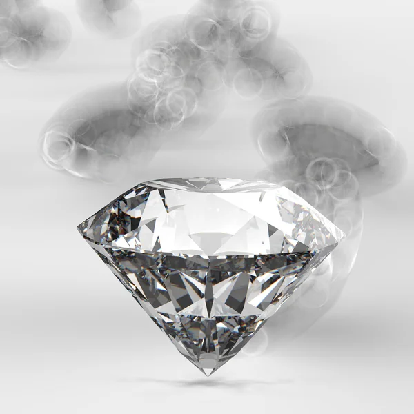 Diamantes composición 3d sobre fondo gris — Foto de Stock