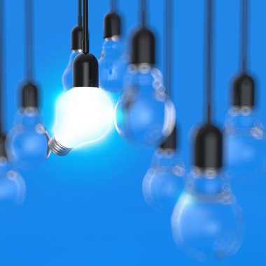 yaratıcı fikir ve liderlik kavramı ışık ampul 