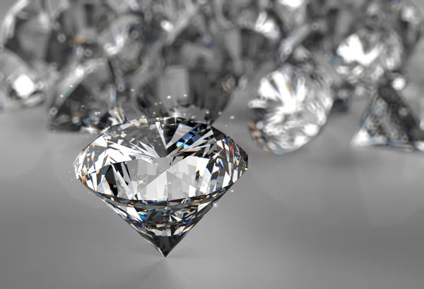 Diamonds on black surface — Stock Photo, Image