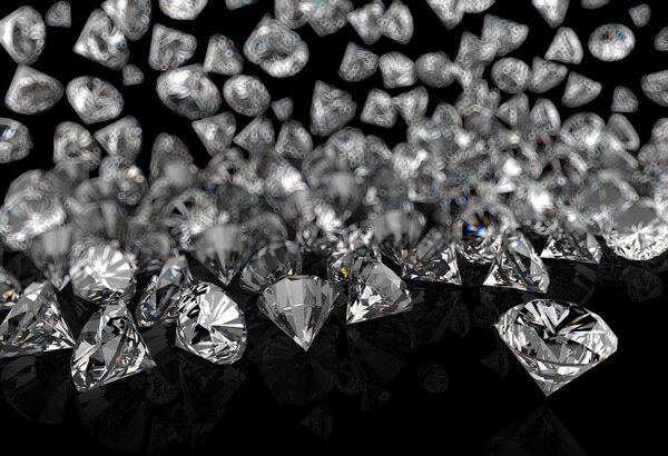 diamonds on black surface