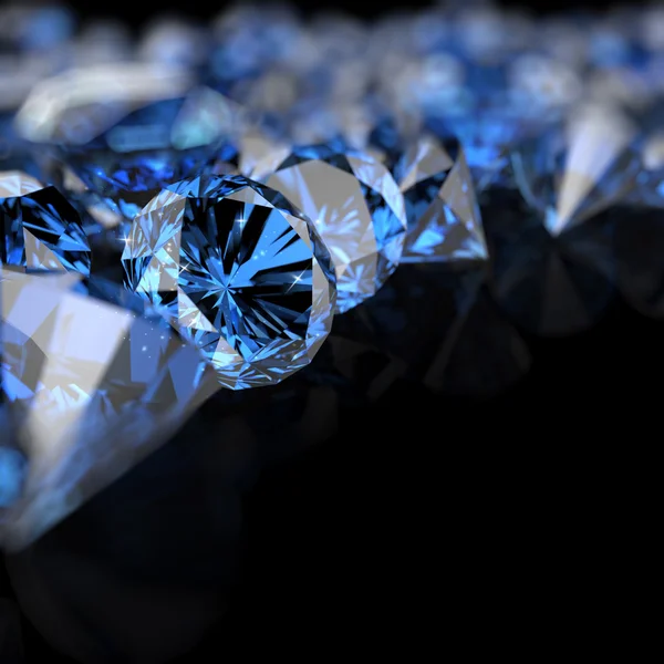 Niebieskie diamenty na czarny — Zdjęcie stockowe