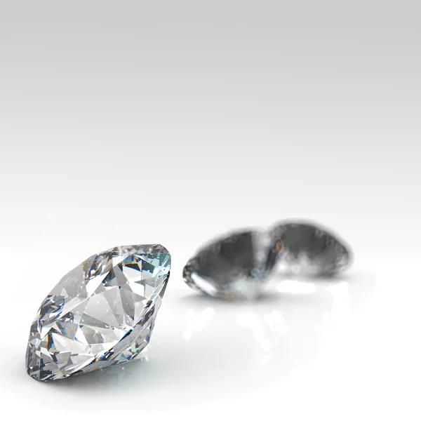 Diamenty izolowane na białym modelu 3D — Zdjęcie stockowe
