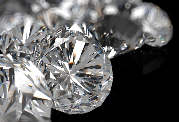 Diamond on black background — Stock Photo, Image