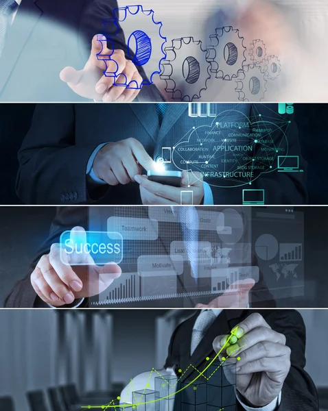 Collage von Foto-Business-Strategie als Konzept — Stockfoto