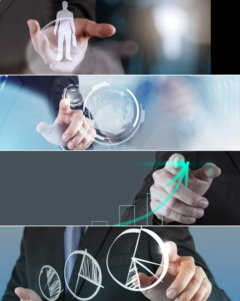Collage de estrategia de negocio de la foto como concepto — Foto de Stock