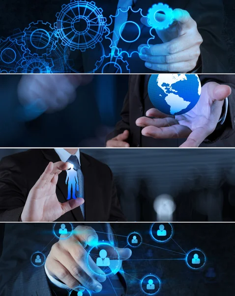 Collage of photo business strategy as concept — Stock Photo, Image