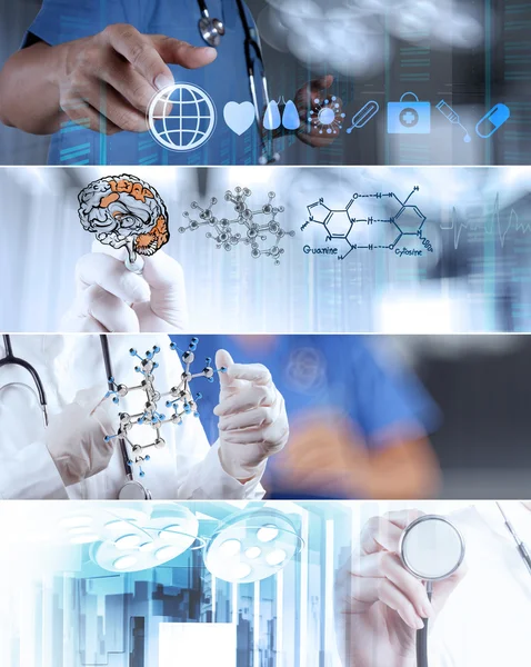 Collage of Various concepto médico moderno — Foto de Stock