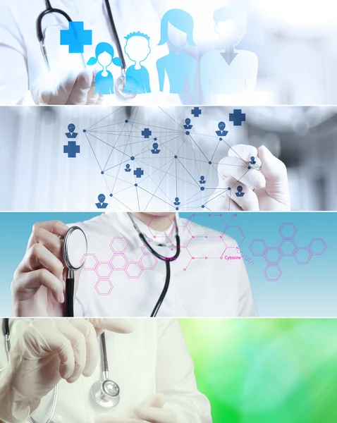 Collage of Various concepto médico moderno — Foto de Stock