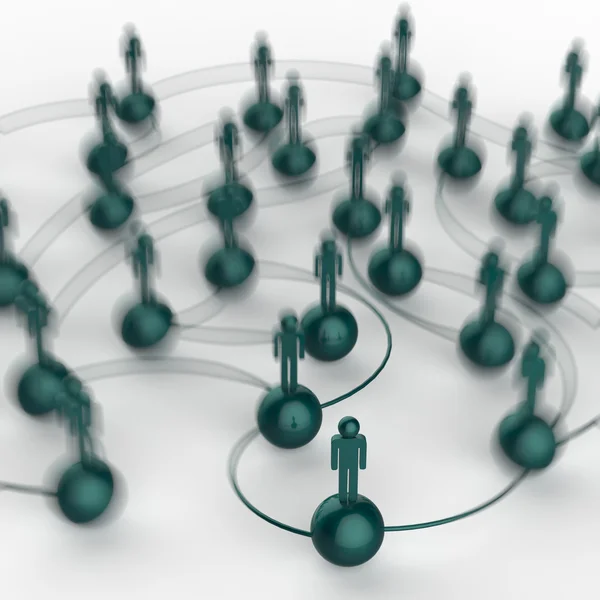 3D-roestvrij menselijke sociale netwerk en leiderschap als concept — Stockfoto
