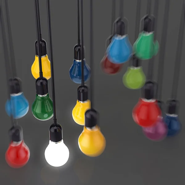 Creative idea and leadership concept light bulb — Stock Photo, Image