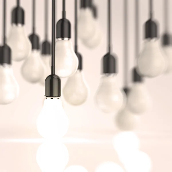 Idea creativa e concetto di leadership con lampadina 3d — Foto Stock