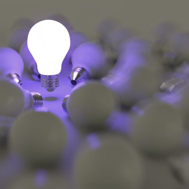 3D büyüyen ışıksız akkor B'den ayakta ampul