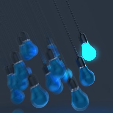 yaratıcı fikir ve liderlik kavramı ışık ampul 